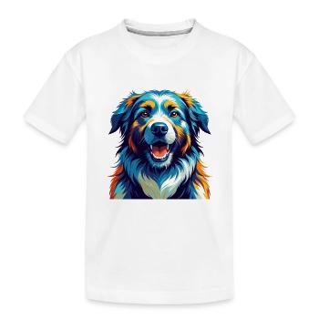 Chien de berger de l’Himalaya race Dessin animé coloré Kawaii - T-shirt bio Premium Enfant - blanc - Devant