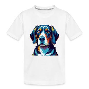 Serbische dreifarbige Hunderasse Karikatur Kawaii - Kinder Premium Bio T-Shirt - Weiß - Vorne