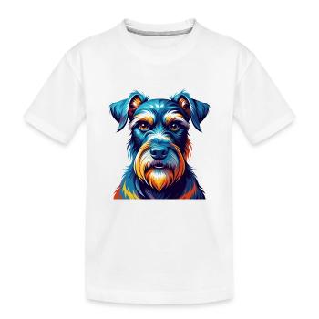 Schnauzer standard race de chien dessin animé Kawaii - T-shirt bio Premium Enfant - blanc - Devant