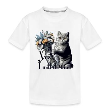 BKH Britisch Kurzhaar Katze Vase umkippen Geschenk - Kinder Premium Bio T-Shirt - Weiß - Vorne