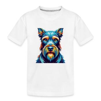 Schnauzer standard race de chien dessin animé Kawaii - T-shirt bio Premium Enfant - blanc - Devant