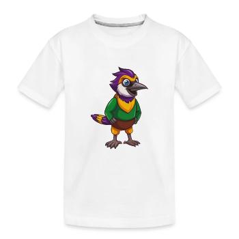 Jay Bird Drôle Kawaii Dessin animé Personnage Clipart - T-shirt bio Premium Enfant - blanc - Devant