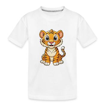 Bengal Tiger Cartoon Character Kawaii Clipart - Kids' Premium Organic T-Shirt - white - Front