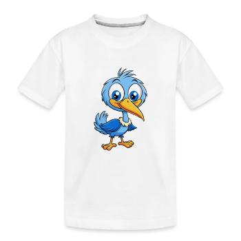Blue Heron Cute Cartoon Character Kawaii Clipart - Kids' Premium Organic T-Shirt - white - Front