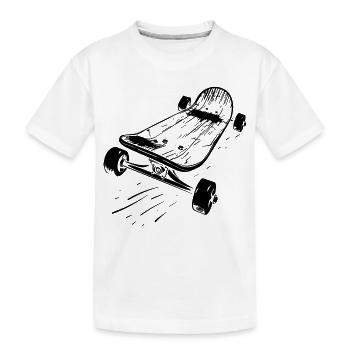 Skateboard - Kinder Premium Bio T-Shirt - Weiß - Vorne