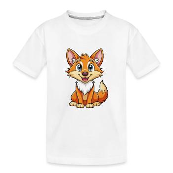 Kojote Niedliche Zeichentrickfigur Kawaii Clipart - Kinder Premium Bio T-Shirt - Weiß - Vorne
