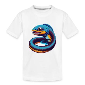 Eel Colorful Kawaii Cartoon Character Clipart - Kids' Premium Organic T-Shirt - white - Front