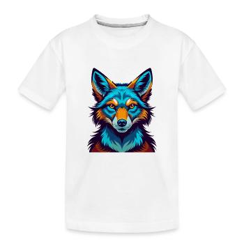 Kojote Bunte Kawaii Cartoon Figur Clipart - Kinder Premium Bio T-Shirt - Weiß - Vorne