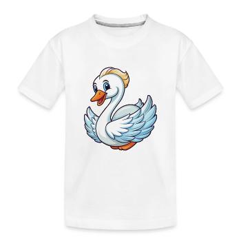 cygne mignon personnage de dessin animé Kawaii Clipart - T-shirt bio Premium Enfant - blanc - Devant