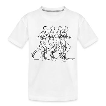 Runner Drawing - Kids' Premium Organic T-Shirt - white - Front