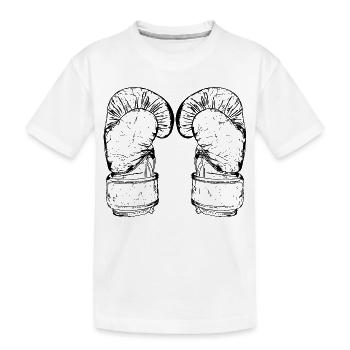 Kickboxen Handschuhe Skizze - Kinder Premium Bio T-Shirt - Weiß - Vorne