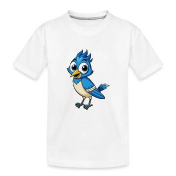Jay Bird Niedliche Zeichentrickfigur Kawaii Clipart - Kinder Premium Bio T-Shirt - Weiß - Vorne