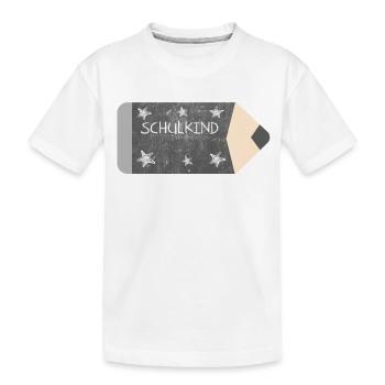 Colored Pencil Blackboard Design Chalk - Stars - School Child - Kids' Premium Organic T-Shirt - white - Front