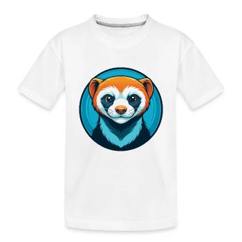 Ferret Cute Kawaii Cartoon Clipart Animal Pet Logo - Kids' Premium Organic T-Shirt - white - Front