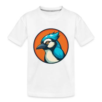 Jay Bird Niedliches Kawaii Cartoon Tier Haustier Logo - Kinder Premium Bio T-Shirt - Weiß - Vorne