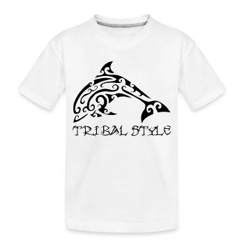 Dauphin noir de Polynésie - T-shirt bio Premium Enfant - blanc - Devant