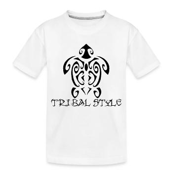 Tortue noire de Polynésie - T-shirt bio Premium Enfant - blanc - Devant
