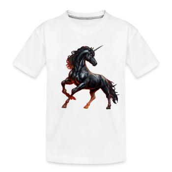 La puissante licorne noire - T-shirt bio Premium Enfant - blanc - Devant