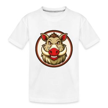 Sanglier Coloré Kawaii Dessin Animé Personnage Clipart Animal de compagnie - T-shirt bio Premium Enfant - blanc - Devant