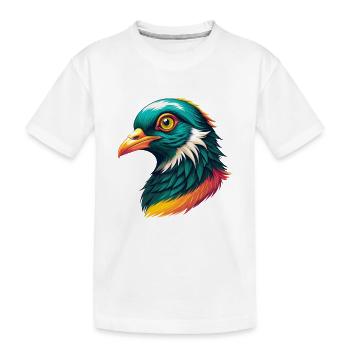 Taube Niedliches Kawaii Cartoon Clipart Tier Gesicht - Kinder Premium Bio T-Shirt - Weiß - Vorne