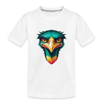 Emu Niedliches Kawaii Cartoon Clipart Tier Gesicht - Kinder Premium Bio T-Shirt - Weiß - Vorne