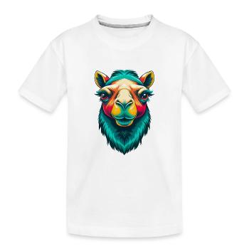 Chameau mignon Kawaii dessin animé Clipart visage d’animal - T-shirt bio Premium Enfant - blanc - Devant