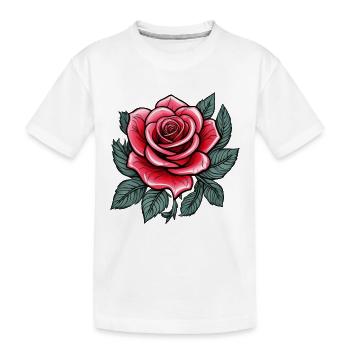 Tatouage Rose Fleur de Rose - T-shirt bio Premium Enfant - blanc - Devant