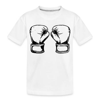Boxhandschuhe Zeichnung - Kinder Premium Bio T-Shirt - Weiß - Vorne