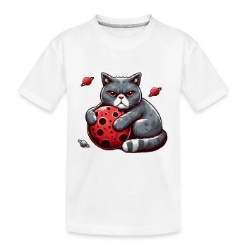 Cat Apocalypse: Mürrische Stimmungskatze - Kinder Premium Bio T-Shirt - Weiß - Vorne