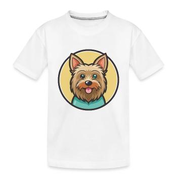 Australian Silky Terrier Chien Race Dessin Animé Kawaii - T-shirt bio Premium Enfant - blanc - Devant