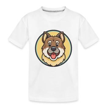 Race de chien berger du Caucase dessin animé kawaii - T-shirt bio Premium Enfant - blanc - Devant