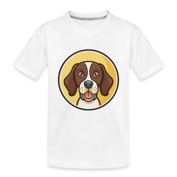 Frisian Pointing Dog Breed Cartoon Kawaii Clipart - Kids' Premium Organic T-Shirt - white - Front