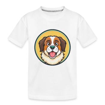 Moscow Watchdog Dog Breed Cartoon Kawaii Clipart - Kids' Premium Organic T-Shirt - white - Front