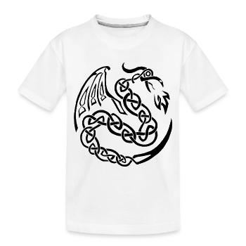 Dragon celte noir - T-shirt bio Premium Enfant - blanc - Devant