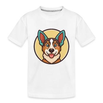 Russian Harlequin Hound Dog Breed Cartoon Kawaii - Kids' Premium Organic T-Shirt - white - Front