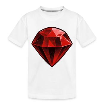 Précieuse pierre précieuse de rubis rouge - T-shirt bio Premium Enfant - blanc - Devant