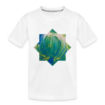 Sternmotiv - handgemalt von Martina Eßer - Kinder Premium Bio T-Shirt - Weiß - Vorne