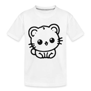 Kuschelpanda Kontur - Kinder Premium Bio T-Shirt - Weiß - Vorne