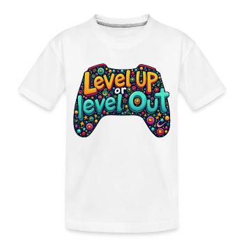 NIVEAU SUPÉRIEUR, OU NIVEAU SUPÉRIEUR, CITATION DE JEU - T-shirt bio Premium Enfant - blanc - Devant