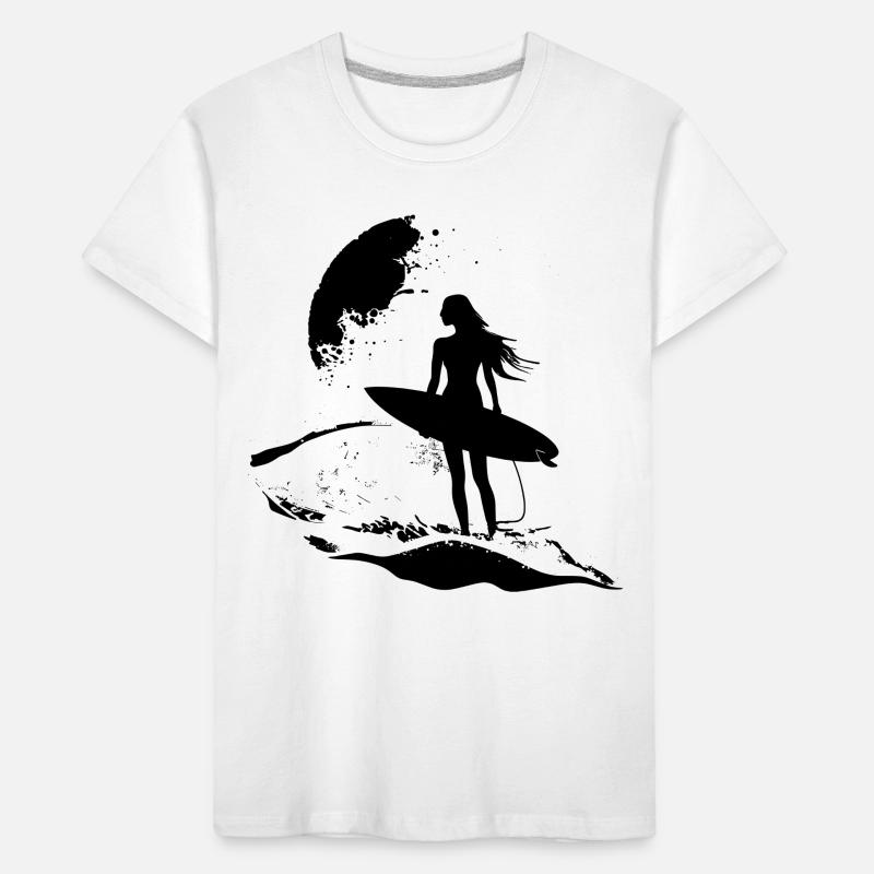 Surfer Mädchen Kinder Premium Bio T-Shirt