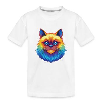 Himalaya Katze Rasse Karikatur Kawaii Tier Haustier - Kinder Premium Bio T-Shirt - Weiß - Vorne