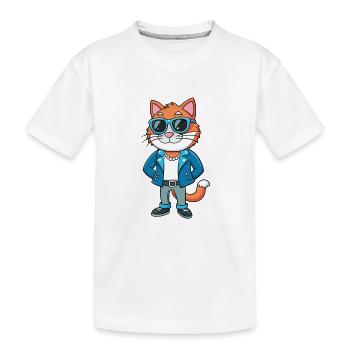 Hantilly Tiffany Funny Cartoon Kawaii Jacket Sungl - Kids' Premium Organic T-Shirt - white - Front