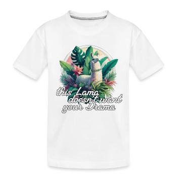 Lama Drame Optimisme Positif Cadeau - T-shirt bio Premium Enfant - blanc - Devant