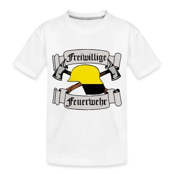 Emblème de la brigade des pompiers volontaires - T-shirt bio Premium Enfant - blanc - Devant