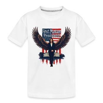 FIRST MADAM PRESIDENT, KAMALA HARRIS - Kids' Premium Organic T-Shirt - white - Front