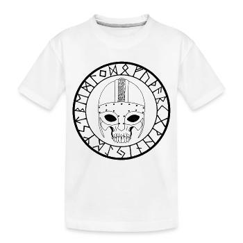 Tête de mort viking (noir) - T-shirt bio Premium Enfant - blanc - Devant