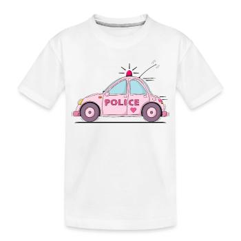 Voiture de Police Police Rose - T-shirt bio Premium Enfant - blanc - Devant