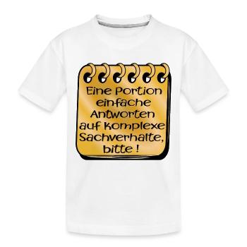 POPULISMUS - Kinder Premium Bio T-Shirt - Weiß - Vorne