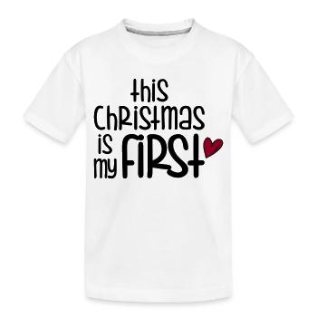 Premier Noël - T-shirt bio Premium Enfant - blanc - Devant