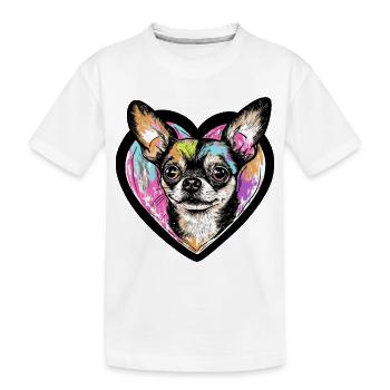 Chihuahua Chien Coeur Amour Chien - T-shirt bio Premium Enfant - blanc - Devant